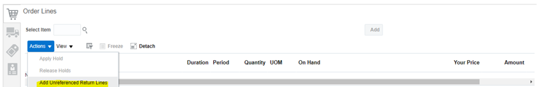 Creating RMA Order Without a Reference Sales Order in Oracle Fusion ...